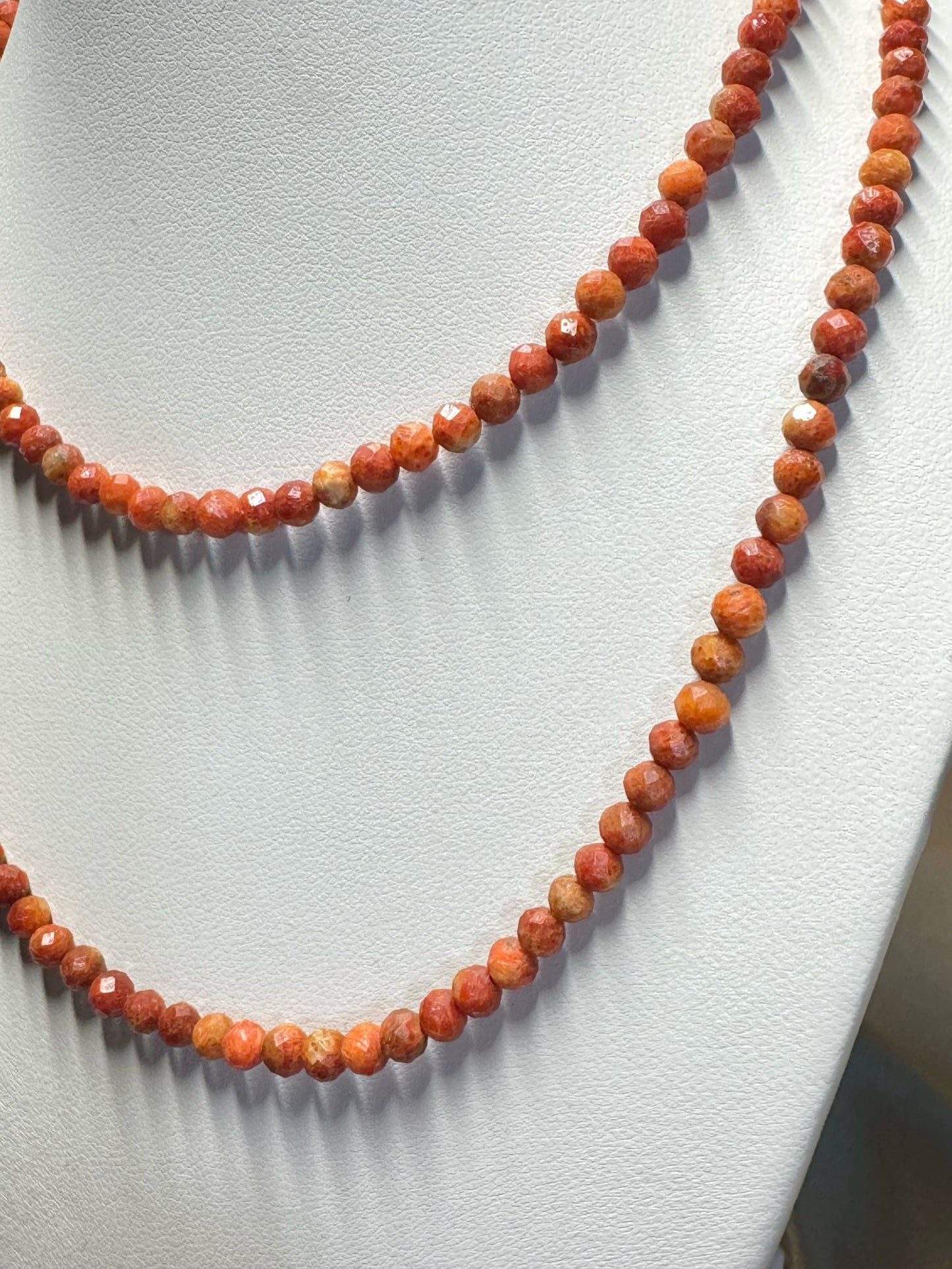 Natural Orange Red Coral Necklace (CR01)