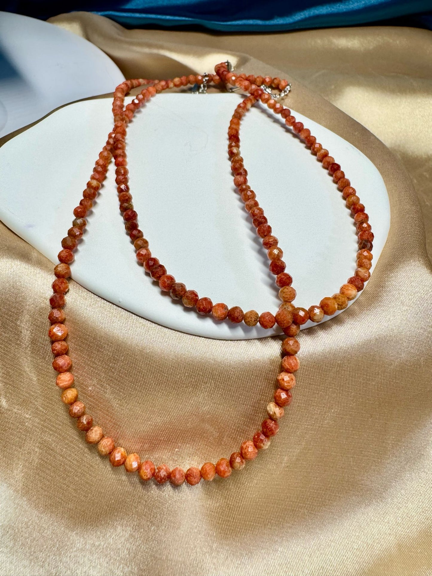 Natural Orange Red Coral Necklace (CR01)