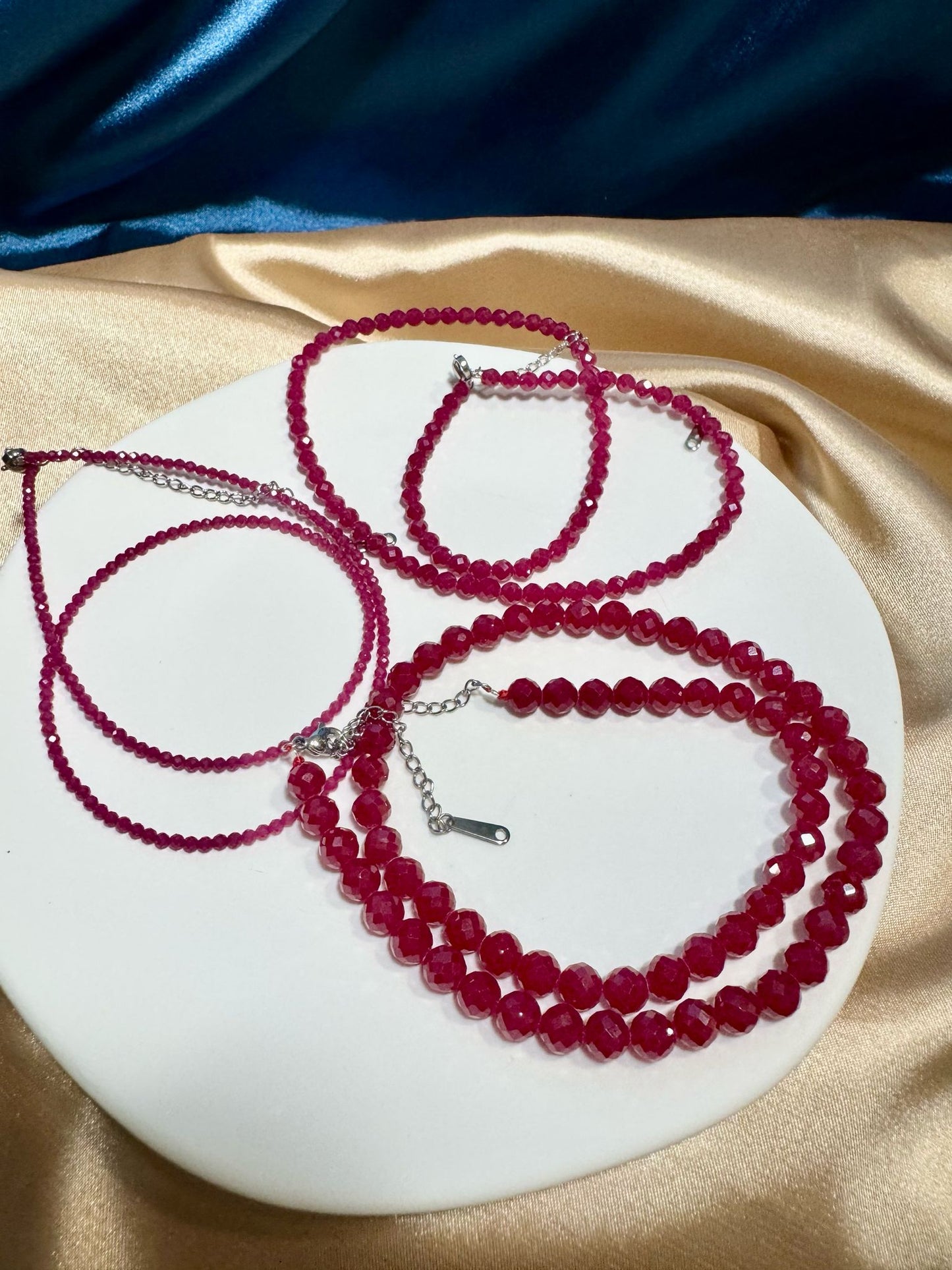 Red Ruby Faceted Necklace (RB001)