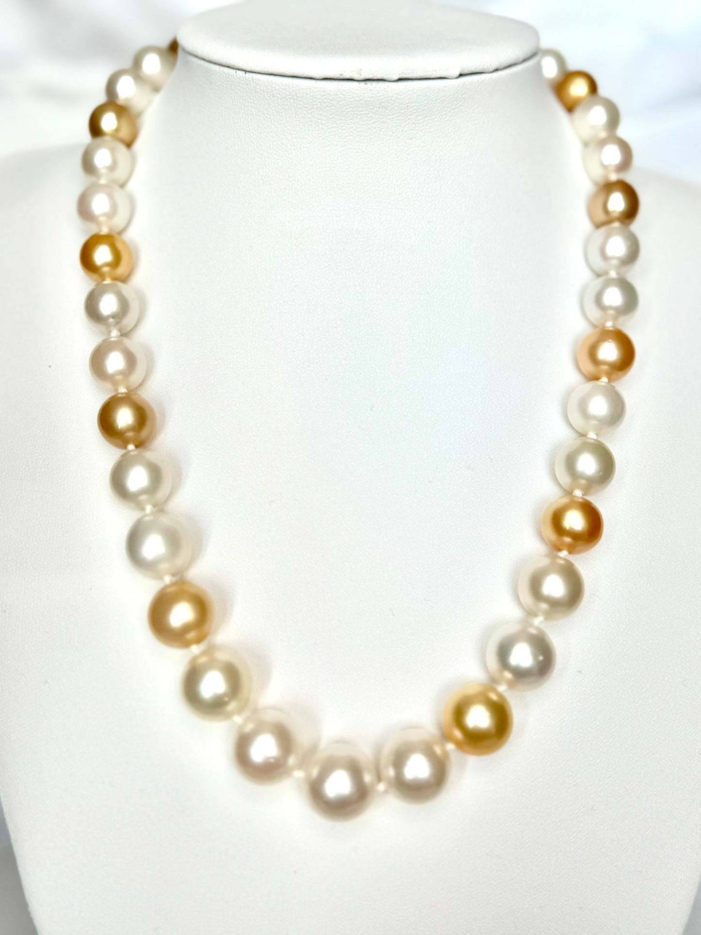 Crown of the Sea – South Sea White & Gold Pearl Necklace