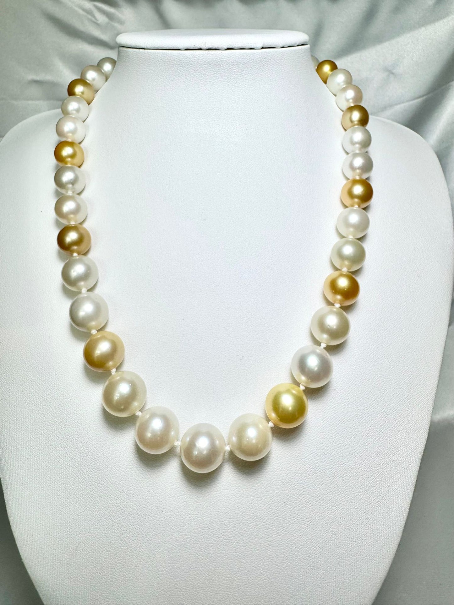 Crown of the Sea – South Sea White & Gold Pearl Necklace