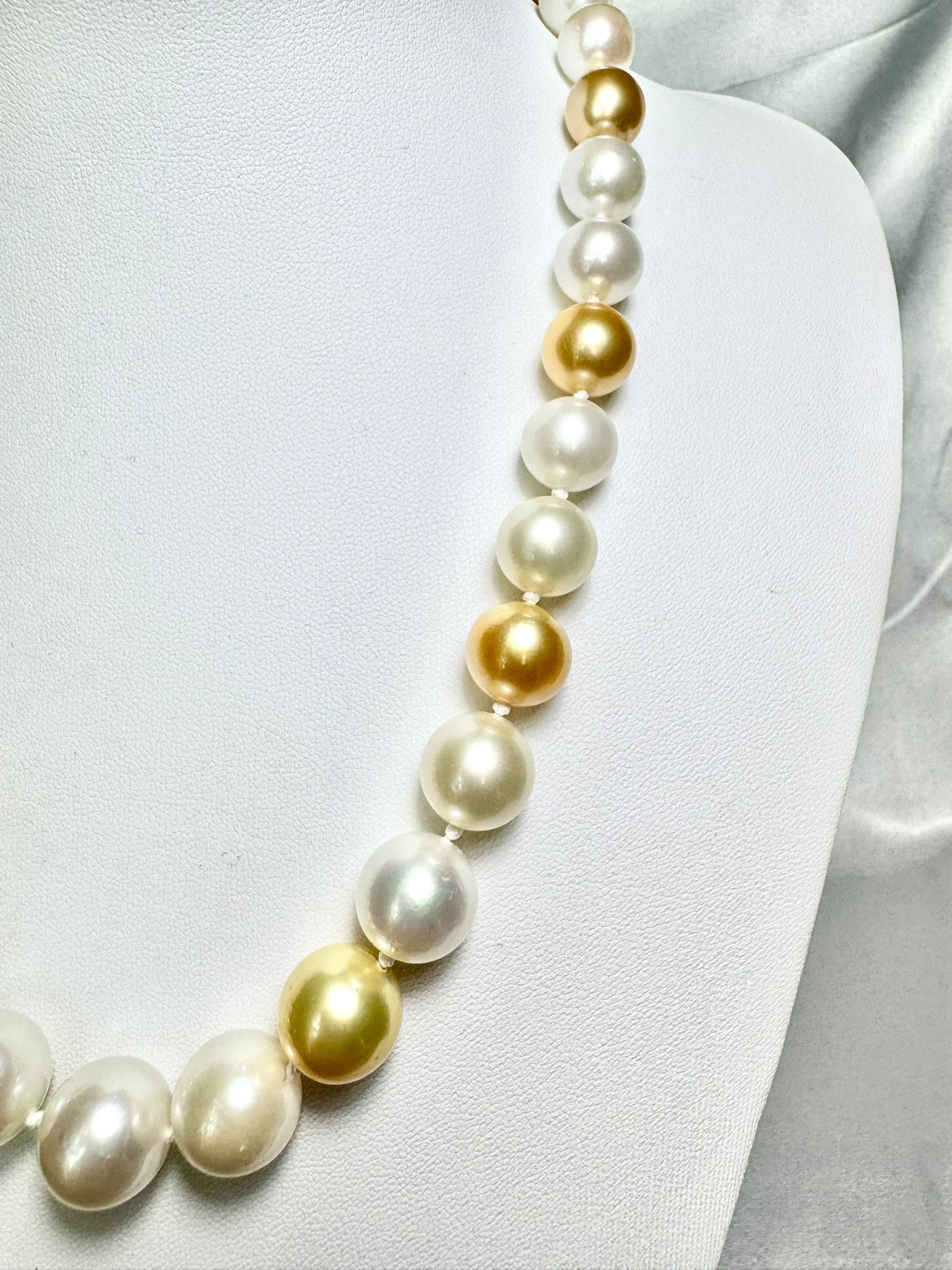 Crown of the Sea – South Sea White & Gold Pearl Necklace