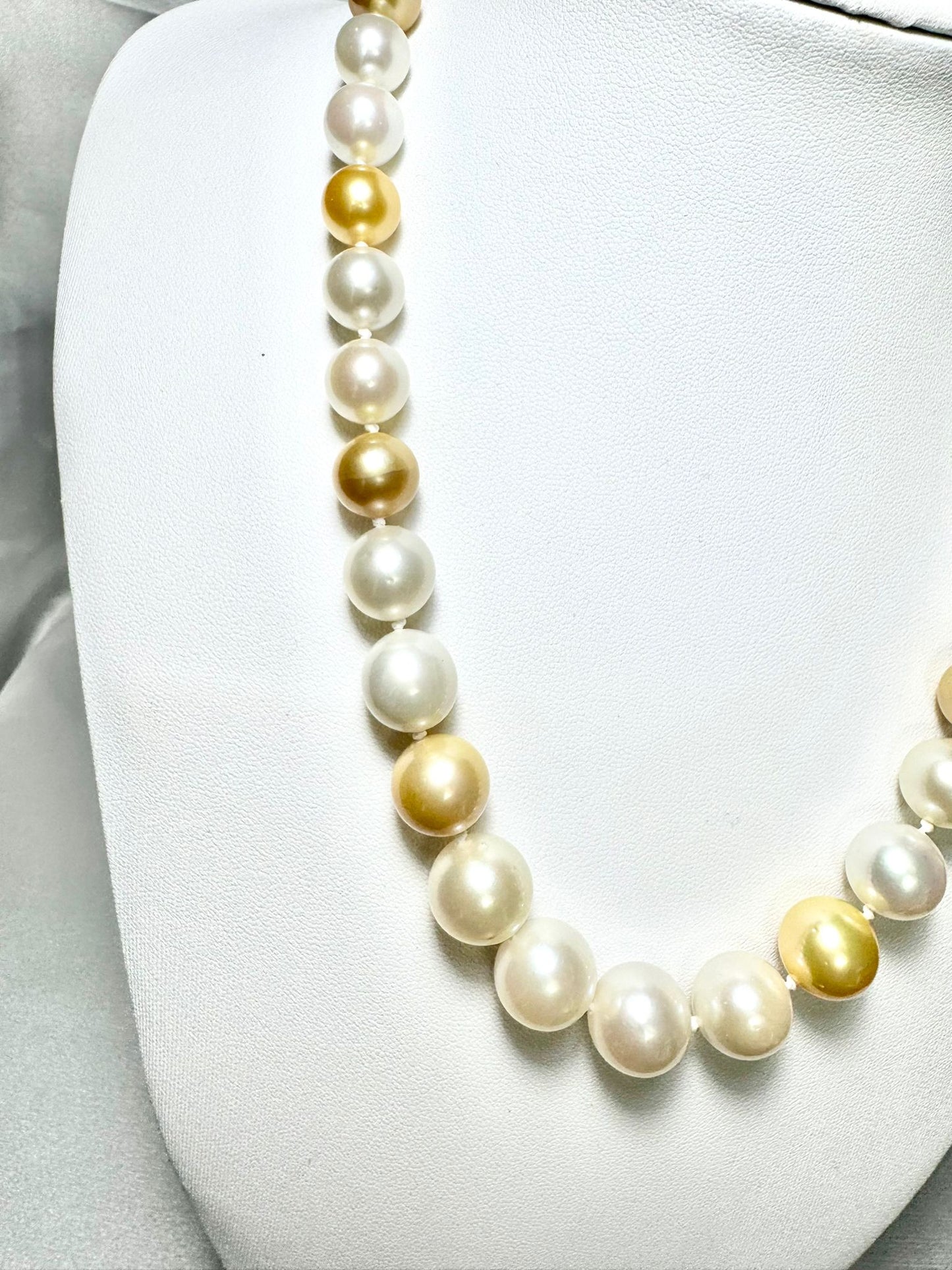 Crown of the Sea – South Sea White & Gold Pearl Necklace