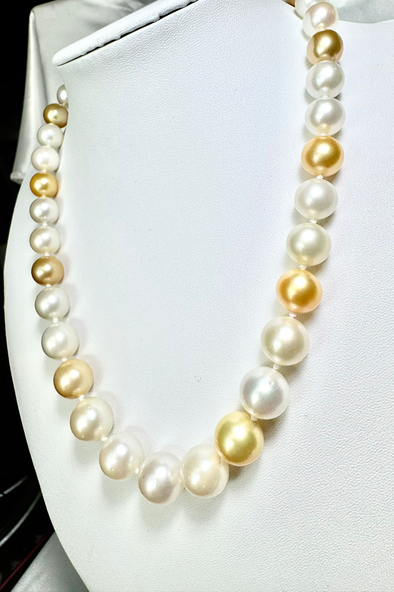 Crown of the Sea – South Sea White & Gold Pearl Necklace