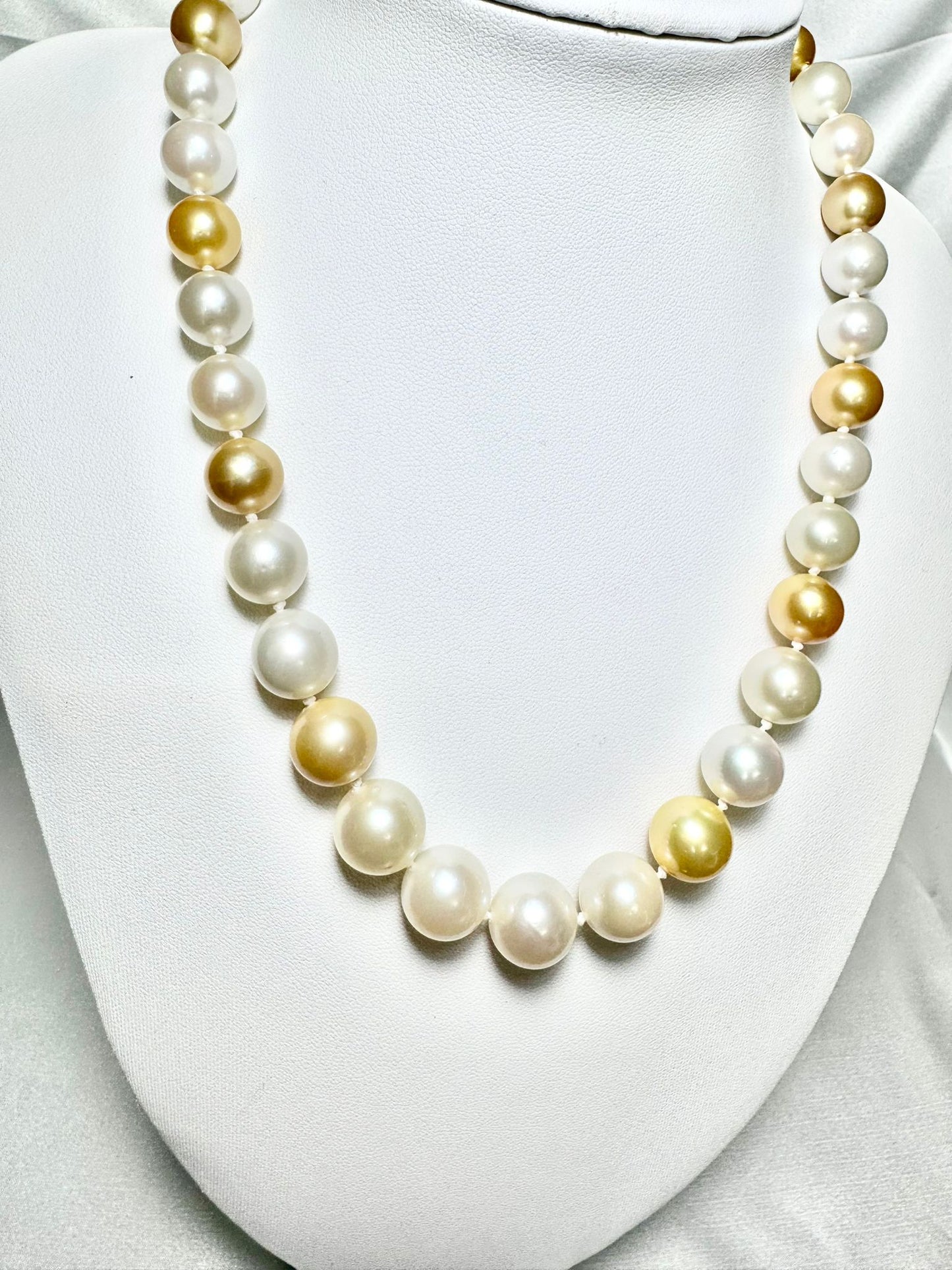 Crown of the Sea – South Sea White & Gold Pearl Necklace