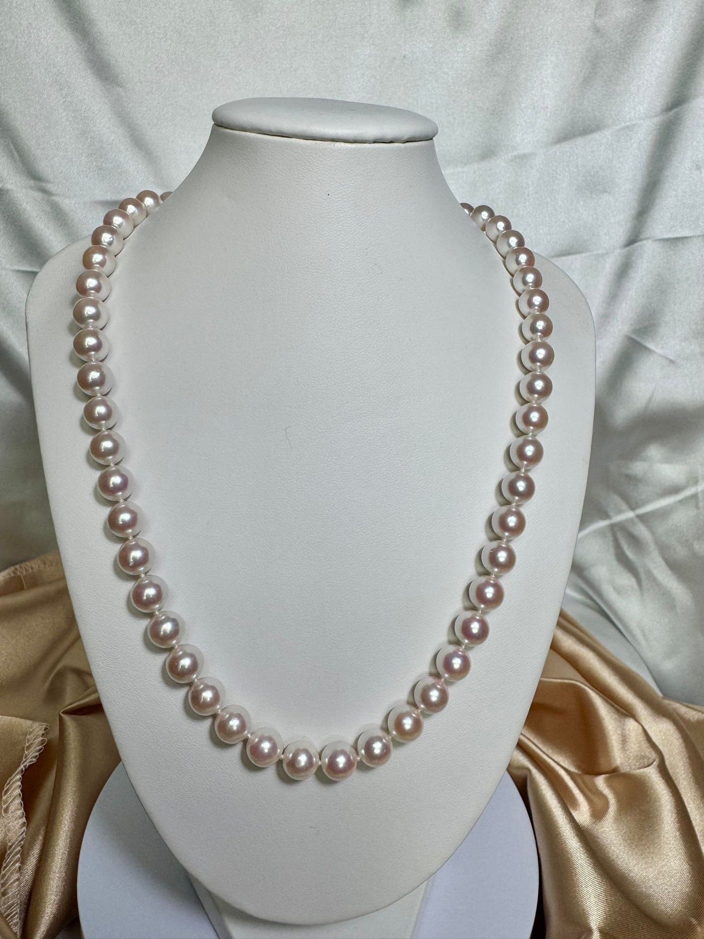 Hanadama Akoya Pearl Necklace & Earring Set – Sakura Pink Aurora Lustre (N016)