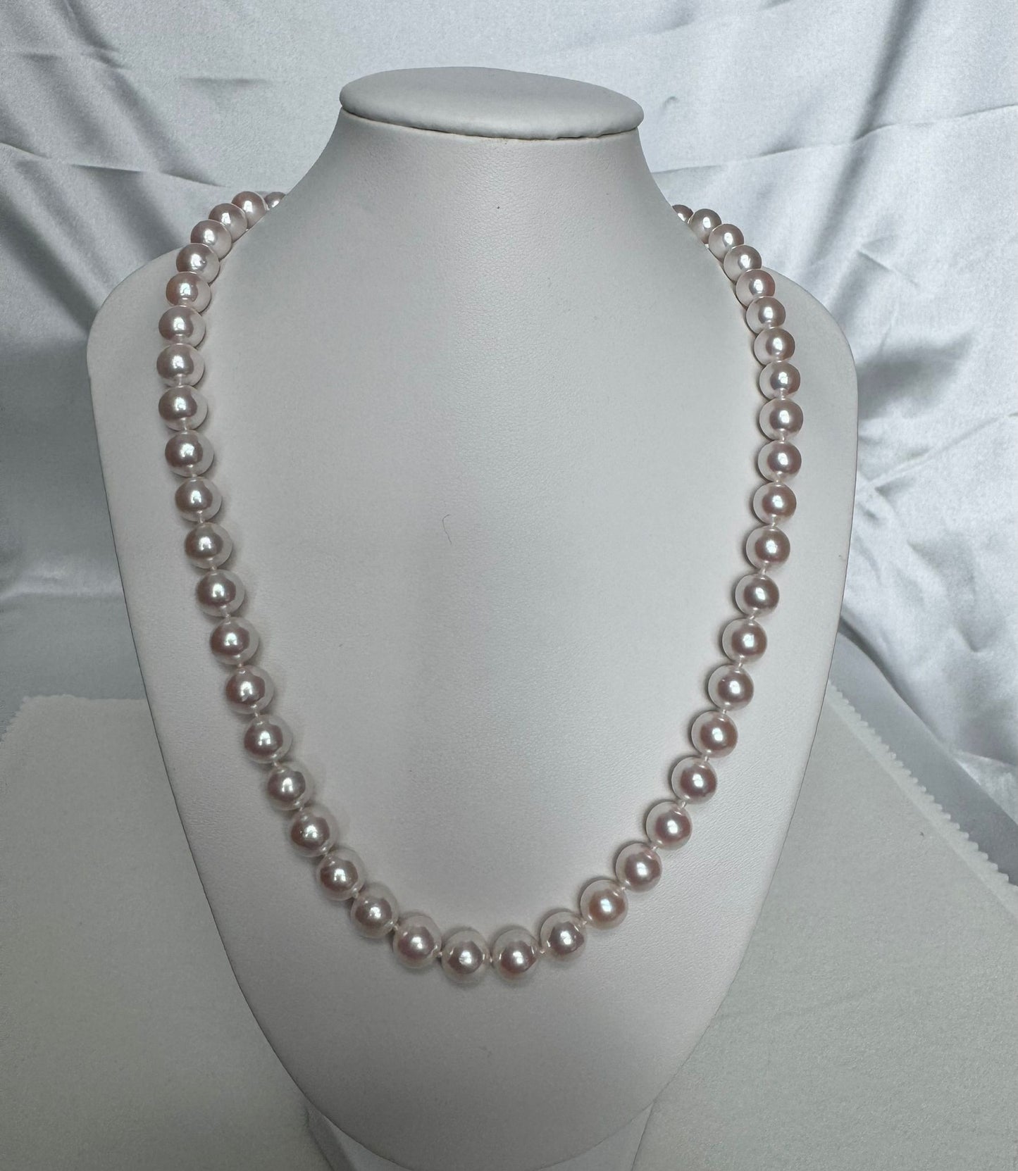 Hanadama Akoya Pearl Necklace & Earring Set – Sakura Pink Aurora Lustre (N016)
