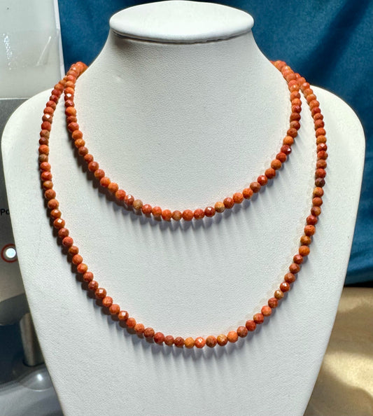 Natural Orange Red Coral Necklace (CR01)