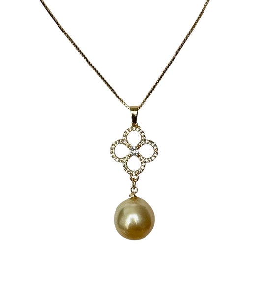 Clover Golden Pearl Pendant (PD004)