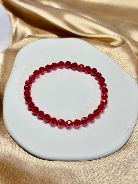 Crimson Ruby Faceted Bracelet (RBB02)