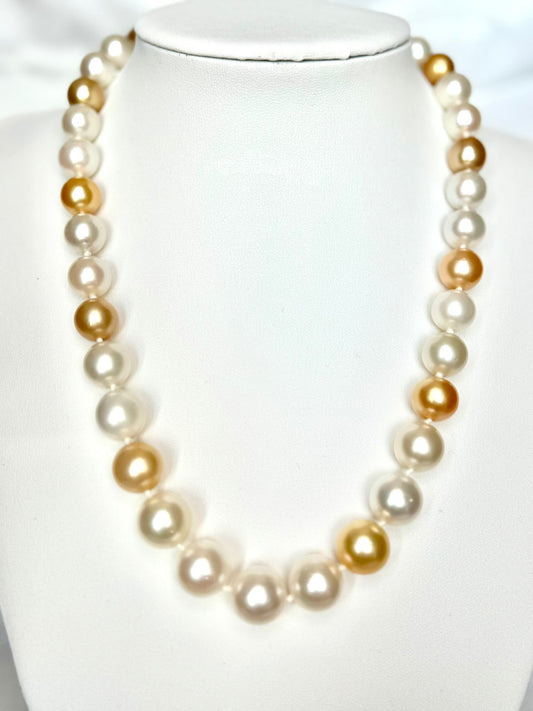 Crown of the Sea – South Sea White & Gold Pearl Necklace
